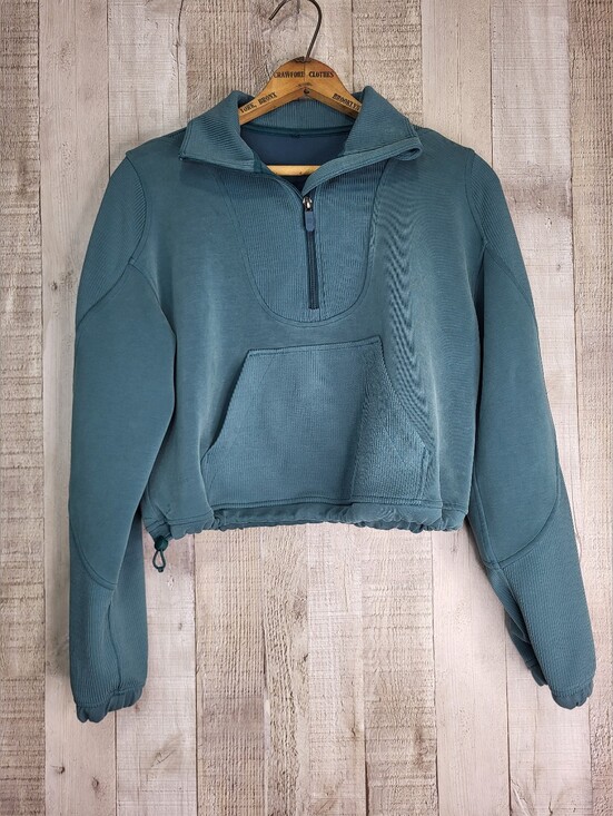 lululemon athletica Tops - Lululemon Brushed Softstreme Ribbed Half ZipGreen Jasper. Size 0. **Damaged.